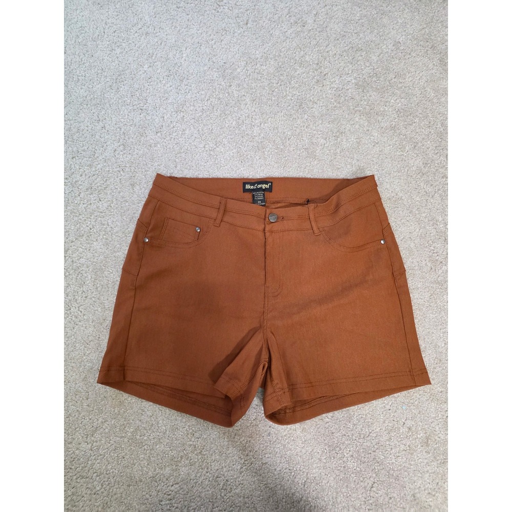 Like An Angel Womens 2X Rust Brown Stretch Five Pocket Casual Shorts NWT